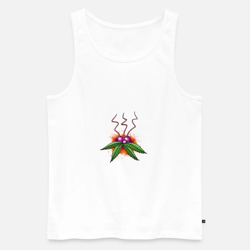 Weedfruit # 1 - Männer Premium Bio Tank Top - Weiß