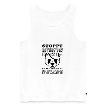 Antifa Panda Afd Rassismus Gegen rechts Geschenk - Männer Premium Bio Tank Top - Weiß - Vorne - AI Model Male 178 light (178cm)