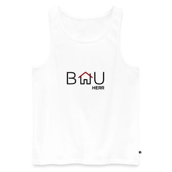 Bauherr - Männer Premium Bio Tank Top - Weiß - Vorne - AI Model Male 178 light (178cm)