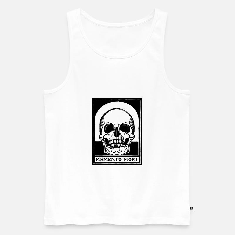 Memento Mori (schwarze Version) - Männer Premium Bio Tank Top - Weiß