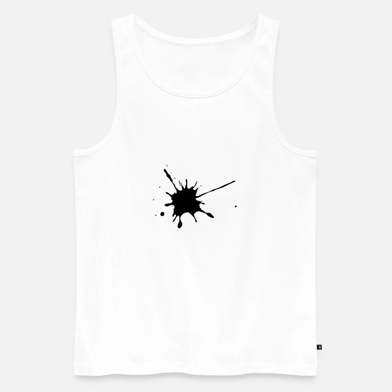 Splash - Fleck Farbklecks - Männer Premium Bio Tank Top - Weiß