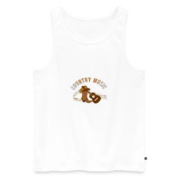 Hat Boot Brown - Men's Premium Organic Tank Top - white - Front - AI Model Male 178 light (178cm)