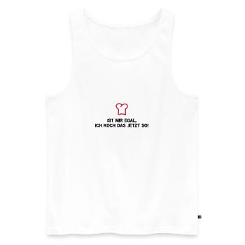 Ist mir egal, ich koch das jetzt so! - Männer Premium Bio Tank Top - Weiß - Vorne - AI Model Male 178 light (178cm)