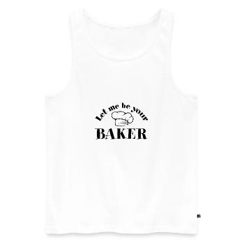 Let Me Be Your Baker With Baker's Hat Saying - Men's Premium Organic Tank Top - white - Front - AI Model Male 178 light (178cm)