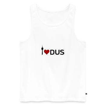 I love DUS - Ich liebe Düsseldorf - Männer Premium Bio Tank Top - Weiß - Vorne - AI Model Male 178 light (178cm)