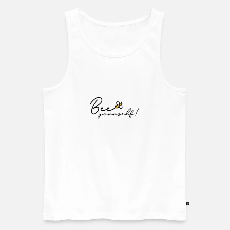 Bee yourself be yourself - Männer Premium Bio Tank Top - Weiß