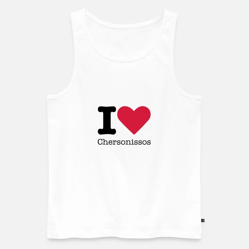 I Love Chersonissos - Männer Premium Bio Tank Top - Weiß