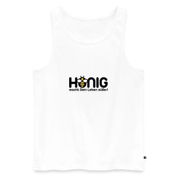 Honig macht Dein Leben süßer - Männer Premium Bio Tank Top - Weiß - Vorne - Michal (187cm)