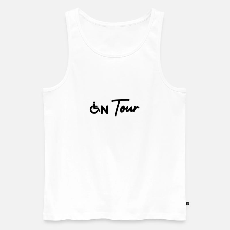 On Tour Rollstuhl Behindert - Männer Premium Bio Tank Top - Weiß