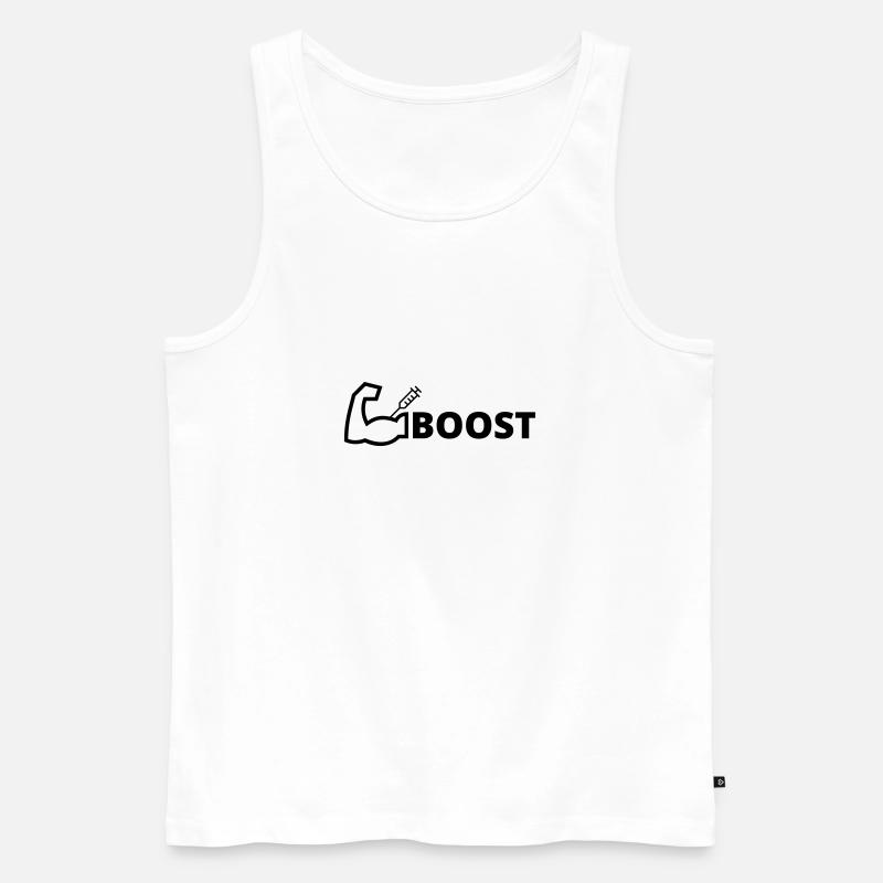 Boost geboostert - Männer Premium Bio Tank Top - Weiß