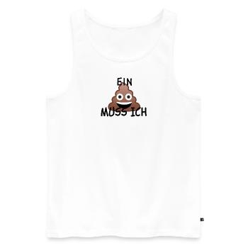 Ein scheiss muss ich Produkte | Meme - Männer Premium Bio Tank Top - Weiß - Vorne - Michal (187cm)