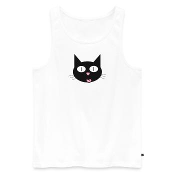 Cute cat, tomcat with heart-shaped nose - Men's Premium Organic Tank Top - white - Front - AI Model Male 178 light (178cm)