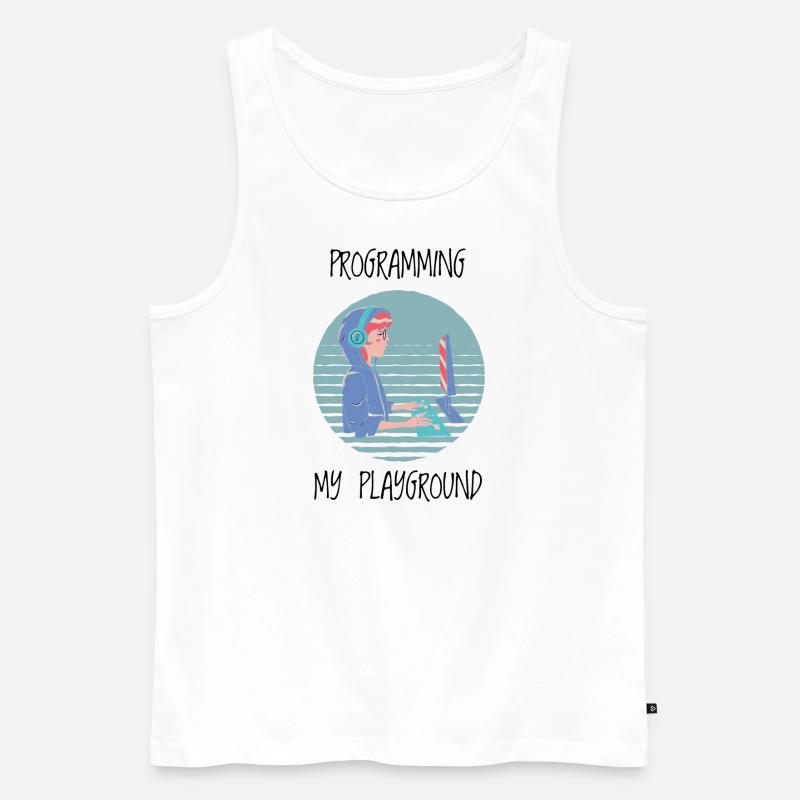 Women Programming - Women Coding - Men's Premium Organic Tank Top - white