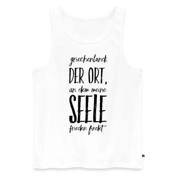 Lustiger Griechischer Spruch Griechenland Geschenk - Männer Premium Bio Tank Top - Weiß - Vorne - AI Model Male 178 light (178cm)