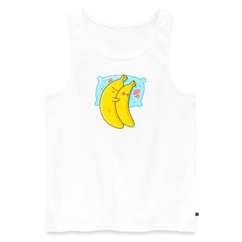 Bananas and Sleep - Men's Premium Organic Tank Top - white - Front - Michal (187cm)