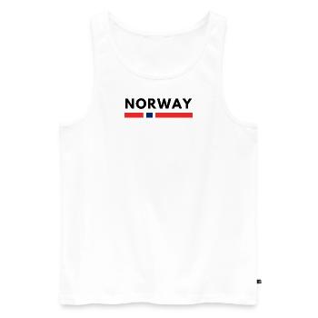 Norwegen - Männer Premium Bio Tank Top - Weiß - Vorne - AI Model Male 178 light (178cm)