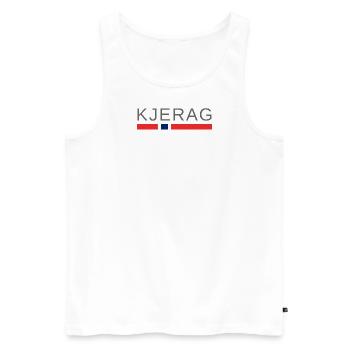 Kjerag Norway - Men's Premium Organic Tank Top - white - Front - Michal (187cm)