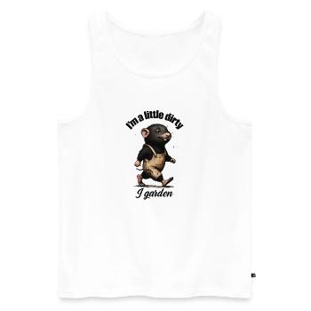 I'm a Little Dirty, I Garden – Süßer Maulwurf - Männer Premium Bio Tank Top - Weiß - Vorne - AI Model Male 178 light (178cm)
