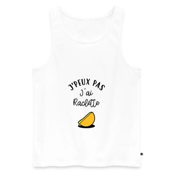 J'peux pas J'ai Raclette - Débardeur bio Premium Homme - blanc - Devant - Michal (187cm)