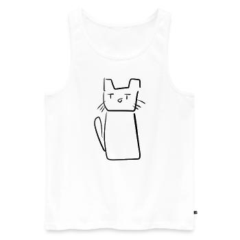 Symbole de chat cartoon animal - Débardeur bio Premium Homme - blanc - Devant - Michal (187cm)