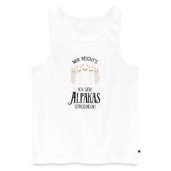 Mir Reichts Ich Geh Alpakas Streicheln - Männer Premium Bio Tank Top - Weiß - Vorne - Michal (187cm)