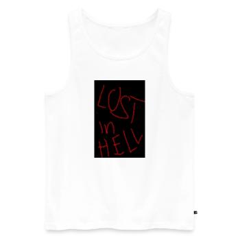 Lost in Hell - Männer Premium Bio Tank Top - Weiß - Vorne - AI Model Male 178 light (178cm)