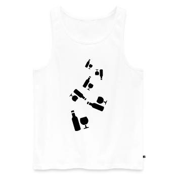 Wein Icon - Männer Premium Bio Tank Top - Weiß - Vorne - Michal (187cm)