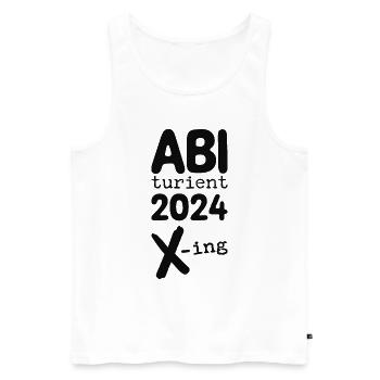 Abi 2024 Abitur Abiturient Schulabschluss - Männer Premium Bio Tank Top - Weiß - Vorne - AI Model Male 178 light (178cm)