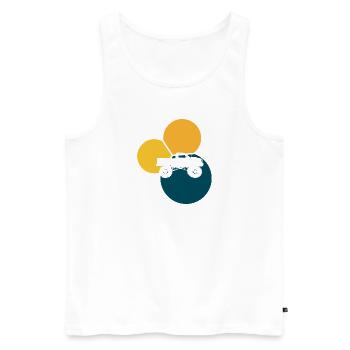 Monstertruck Jeep - Männer Premium Bio Tank Top - Weiß - Vorne - Michal (187cm)