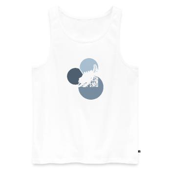 Grande roue de montagnes russes Lukas - Débardeur bio Premium Homme - blanc - Devant - Michal (187cm)