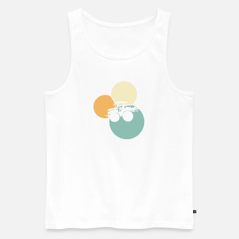 Maehdrescher Bauer Ranch - Männer Premium Bio Tank Top - Weiß