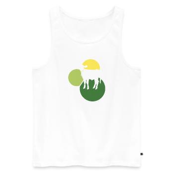 Veganerin Gesund Pflanzlich - Männer Premium Bio Tank Top - Weiß - Vorne - AI Model Male 178 light (178cm)