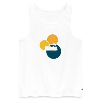 Modelleisenbahn Schienen Dampflok - Männer Premium Bio Tank Top - Weiß - Vorne - AI Model Male 178 light (178cm)