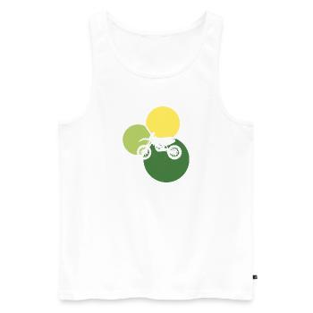 Motorrad Stunt - Männer Premium Bio Tank Top - Weiß - Vorne - Michal (187cm)