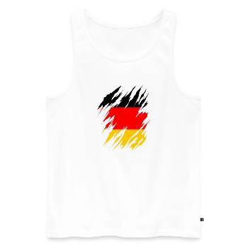 Drapeau de l’Allemagne Drapeau allemand Utilisé Look Homeland - Débardeur bio Premium Homme - blanc - Devant - AI Model Male 178 light (178cm)