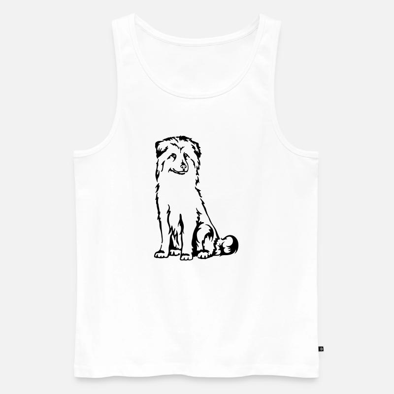 Berger des Pyrènèes - Männer Premium Bio Tank Top - Weiß