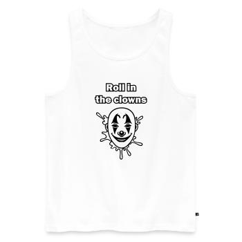 Illustration de clown effrayant - Roulez dans les clowns - Débardeur bio Premium Homme - blanc - Devant - AI Model Male 178 light (178cm)