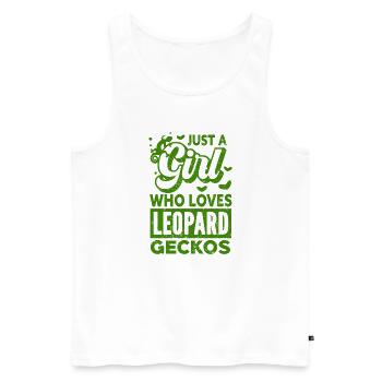 Gecko - Amphibie Tier - Männer Premium Bio Tank Top - Weiß - Vorne - AI Model Male 178 light (178cm)