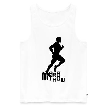 marathon - Men's Premium Organic Tank Top - white - Front - Michal (187cm)