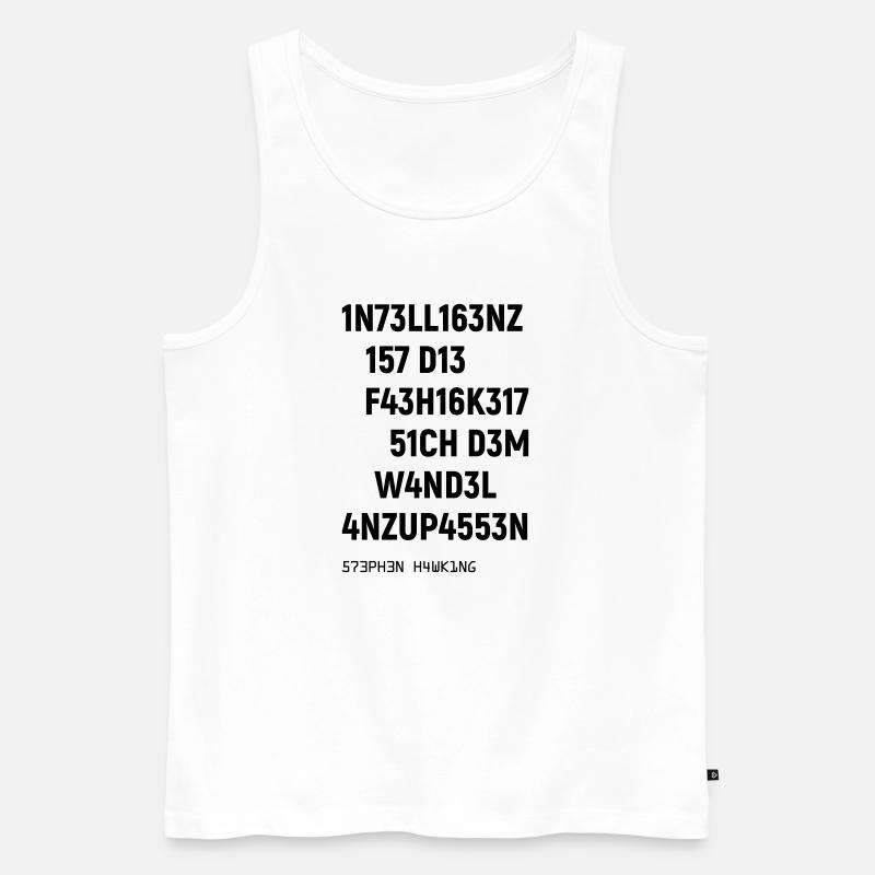 Leetspeak Intelligenz Spruch für Nerds und Hacker - Männer Premium Bio Tank Top - Weiß