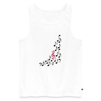 Notenschluessel mit Herz und Noten, bunt - Männer Premium Bio Tank Top - Weiß - Vorne - Michal (187cm)