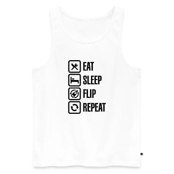 Eat - Sleep - Bottle Flip - Repeat - Débardeur bio Premium Homme - blanc - Devant - Michal (187cm)