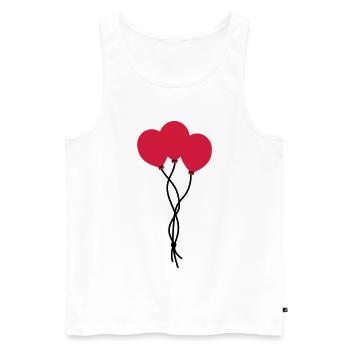 Rote Ballons / Red balloons / ballons rouge - Männer Premium Bio Tank Top - Weiß - Vorne - AI Model Male 178 light (178cm)