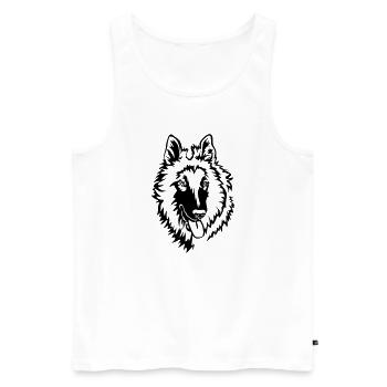 Tervueren head - Men's Premium Organic Tank Top - white - Front - Michal (187cm)