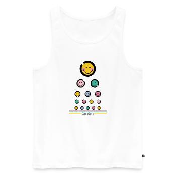 Eye test Happy - Men's Premium Organic Tank Top - white - Front - AI Model Male 178 light (178cm)