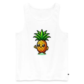Ananas - Débardeur bio Premium Homme - blanc - Devant - Michal (187cm)
