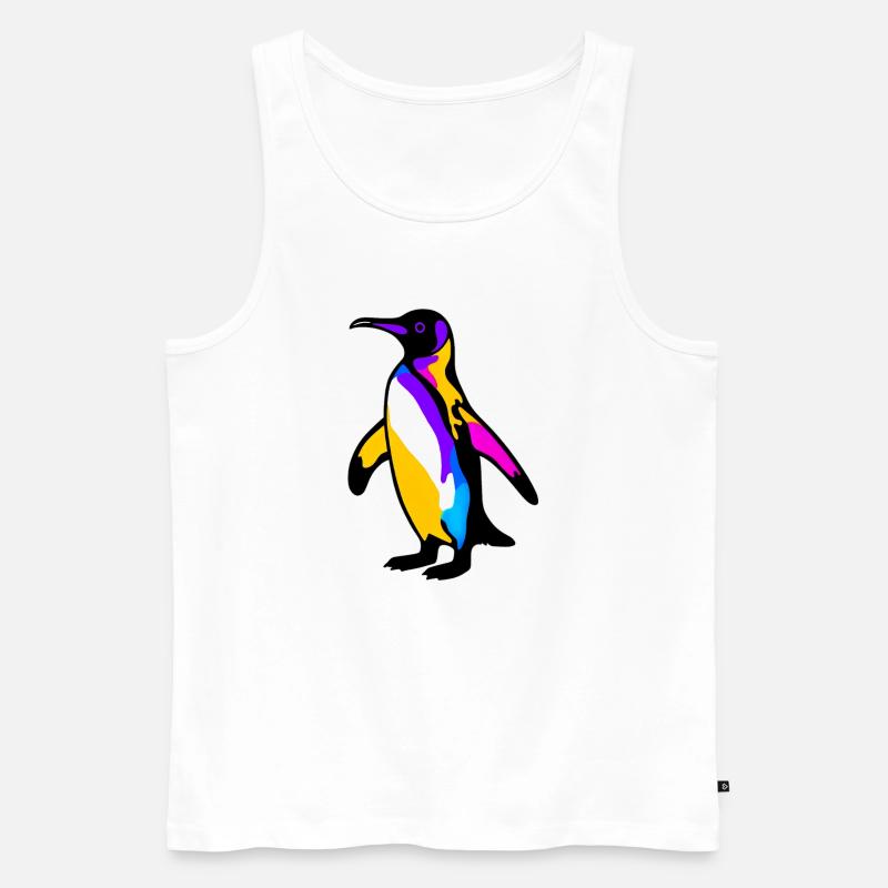 Pinguin - Männer Premium Bio Tank Top - Weiß