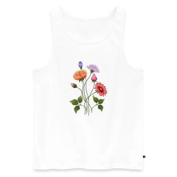 Fleur - Débardeur bio Premium Homme - blanc - Devant - Michal (187cm)