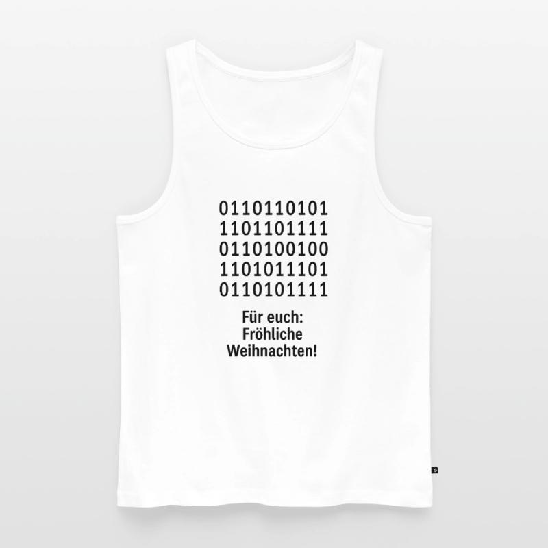 Christmas Code Binary Pattern Men's Premium Organic Tank Top