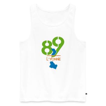 Logo 89 L'Yonne - Männer Premium Bio Tank Top - Weiß - Vorne - AI Model Male 178 light (178cm)